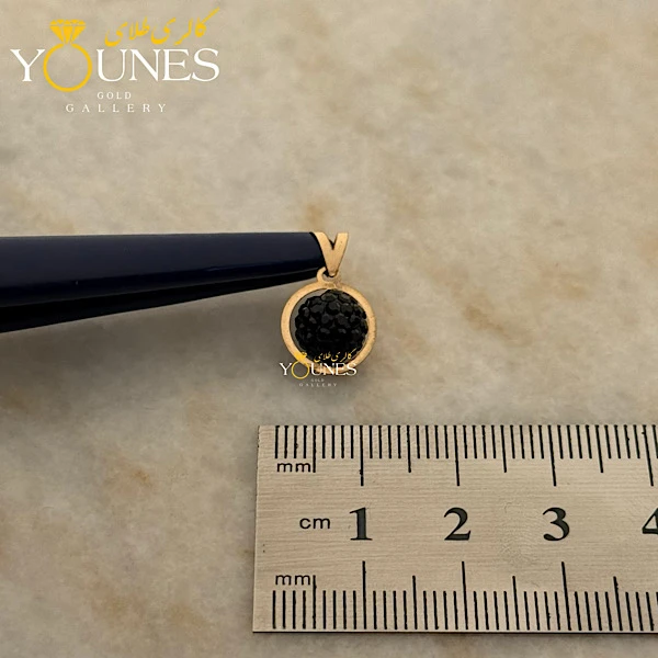 آویز سواروسکی گوی مشکی طلا